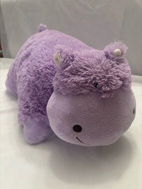 Pillow Pets Hippo Plush Purple 18" VGC